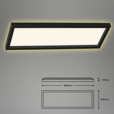 Briloner LED stropní světlo 7365, 58 x 20 cm, černá