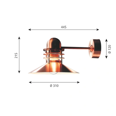 Louis Poulsen Louis Poulsen Nyhavn venkovní nástěnné světlo, měď