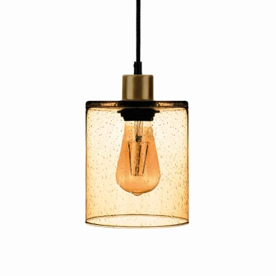 Solbika Lighting Závěsná lampa Soda se žlutým skleněným stínidlem Ø 15 cm