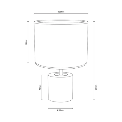 BRITOP Stolní lampa Tidas, naolejovaný dub Ø20cm, béžová