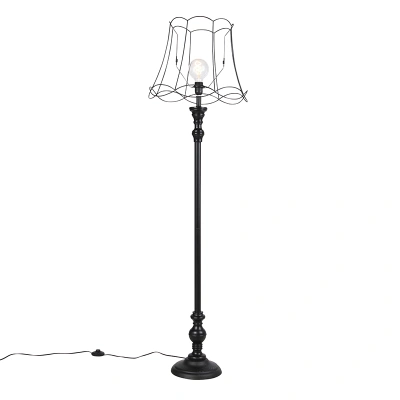 Stojací lampa černá s odstínem Granny Frame 45 cm - Classico