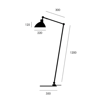 midgard midgard modulární stojací lampa TYPE 556 černá 140 cm