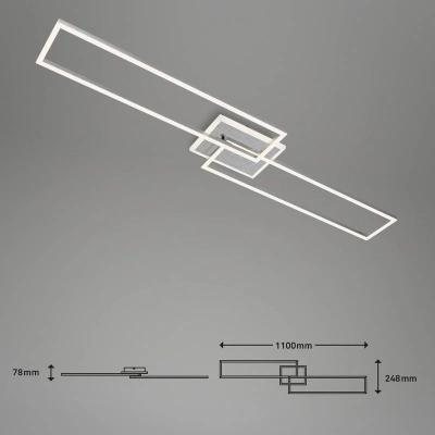 Briloner LED stropní světlo Frame S CCT 110x24,8cm hliník