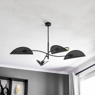 EMIBIG LIGHTING Stropní světlo Lotus, černá/zlatá, 4 zdroje