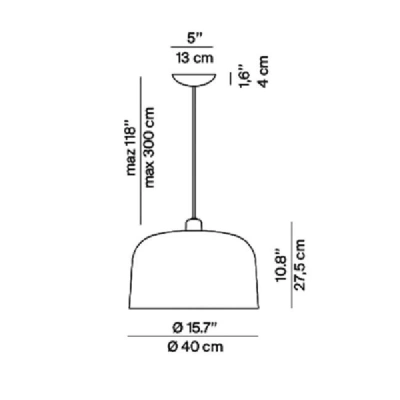 Luceplan Luceplan Zile závěsná lampa cihlově červená matná, Ø 40 cm