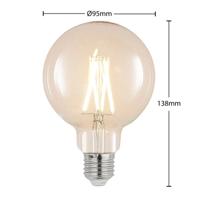 Arcchio LED žárovka E27 8W 2700K G95 globe filament čirá