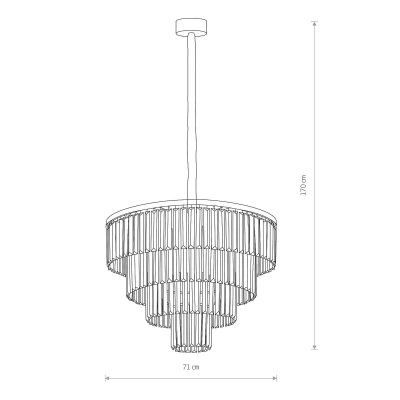 Euluna Závěsné svítidlo Cristal, průhledné/stříbrné, Ø 71 cm