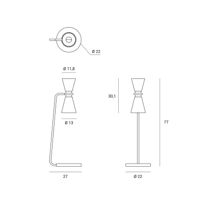 miloox by Sforzin Stolní lampa Graal výška 77 cm