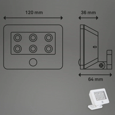 Briloner LED venkovní bodovka Kollig se senzorem, IP54 bílá