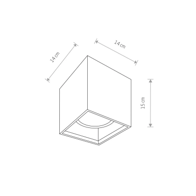 Euluna Downlight Bold M z betonu, 14 x 14 cm