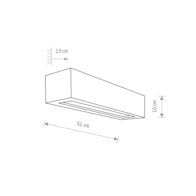 Euluna Nástěnné světlo Solid z betonu, šířka 51 cm