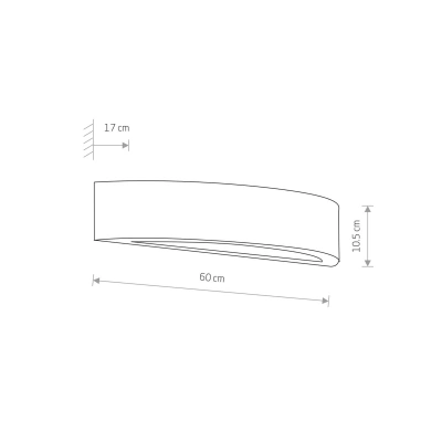 Euluna Nástěnné světlo Gipsy up/down půlkulaté šířka 60cm