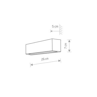 Euluna Nástěnné světlo Straight XS, šířka 26 cm, bílá