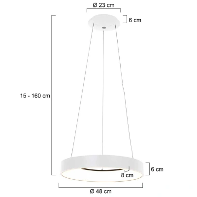 Steinhauer LED závěsné světlo Ringlede, Ø 48 cm bílá