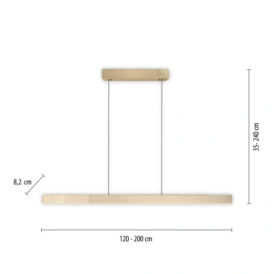 PURE PURE Moto-Rise LED závěsné světlo s CCT, zlatá