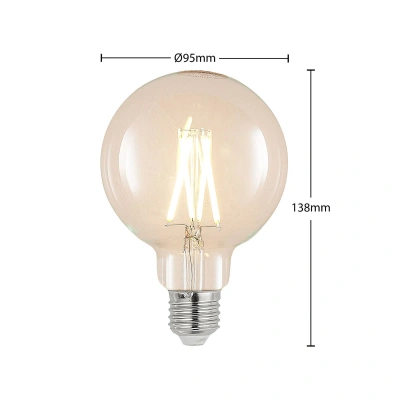 Arcchio LED žárovka E27 8W 2 700K G95 globe čirá sada 2ks