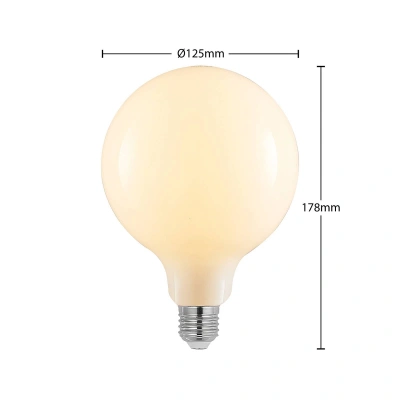 Arcchio LED žárovka E27 8W 2700K G125 stmívatelná opál 2ks