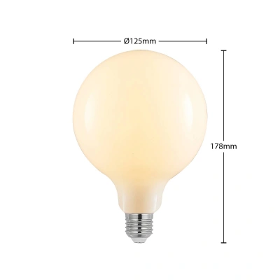 Arcchio LED žárovka E27 6W 2700K G125 stmívatelná opál 2ks