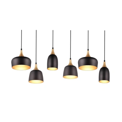 Trio Lighting Závěsné světlo Chiraz, 6 zdrojů, černá/zlatá