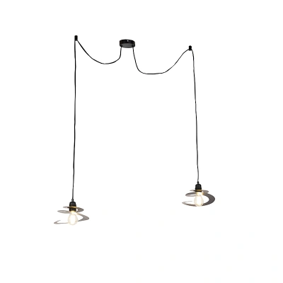 Designová závěsná lampa 2-světlo se spirálovým stínidlem 20 cm - Scroll