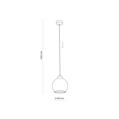 TK Lighting Závěsné svítidlo Devi, sklo, jantarová barva, jedno světlo, Ø 18 cm