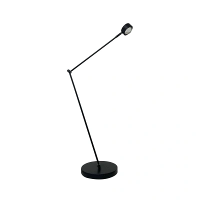 Lindby Stojací lampa Lindby Jyla, černá, čočka, 3000K, GX53, železo