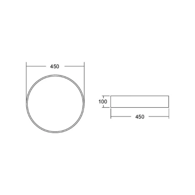 BRUMBERG BRUMBERG Biro Circle, Ø 45 cm, zapnuto/vypnuto, stříbrná, 3 000 K