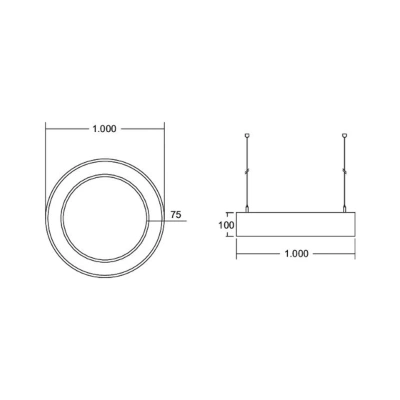 BRUMBERG BRUMBERG Biro Circle Ring direct on/off 100cm černý 3000 K