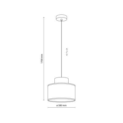 TK Lighting Závěsné svítidlo Duo, jutové stínidlo, benzín/přírodní hnědá, Ø 38 cm