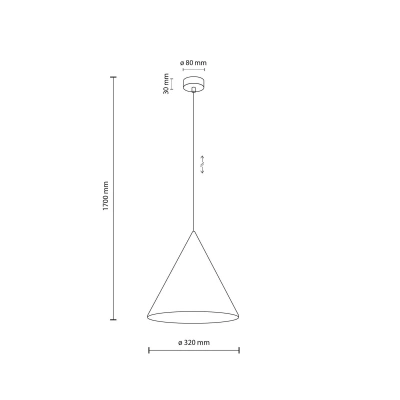 TK Lighting Závěsné svítidlo Cono, jedno světlo, Ø 32 cm, bronzová barva