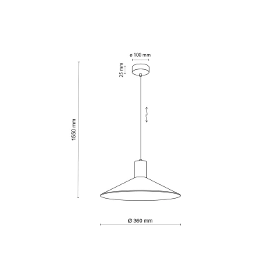 TK Lighting Závěsné světlo Jump, černé, Ø 36 cm