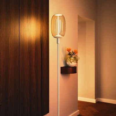 LEDVANCE Stojací lampa LEDVANCE Decor Stick E27, výška 146 cm, béžová barva