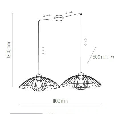 TK Lighting Závěsné svítidlo Barbella se stínidlem v kleci, dvě světla