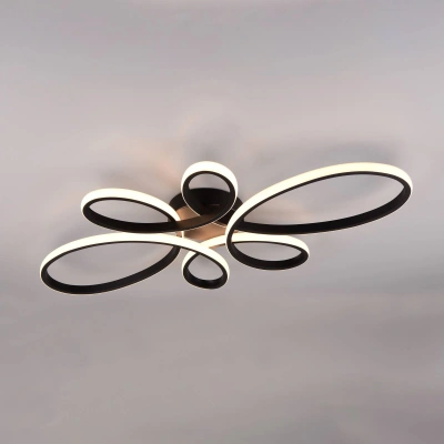 Trio Lighting Stropní svítidlo Fly LED, matná černá, 3 000 K, 83 cm x 45 cm