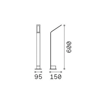 Ideallux Ideal Lux Agos černý 3 000 K výška 60 cm hliník