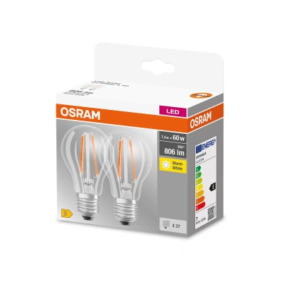 OSRAM E27 7W 827 Filament LED žárovka sada po 2ks