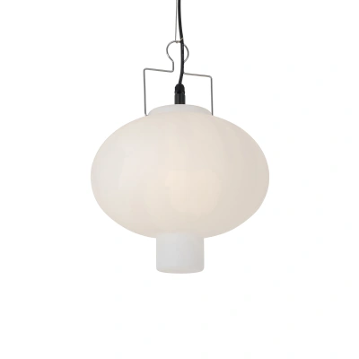 Buiten hanglamp wit 35 cm met stekker IP44 - Pion