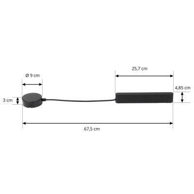 Lindby Lindby LED ovladač Lumaro, černý, délka 67,5 cm, železo