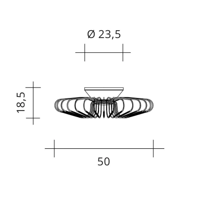 URBAN by Sforzin Stropní svítidlo Filo LED, béžová barva, kov, Ø 50 cm, 2 700 K