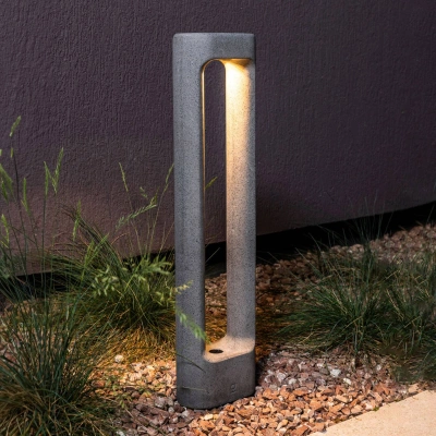 FARO BARCELONA Závěsná lampa Totem LED, šedá, beton, výška 61,1 cm