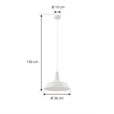 Lindby Závěsné svítidlo Lindby Laylan, bílé, Ø 36 cm, kovové