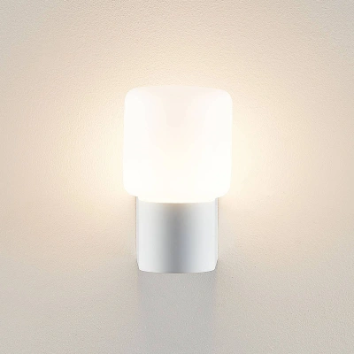 Molto Luce Venkovní nástěnná lampa Molto Luce Lanu Flat, bílá, hliník/sklo