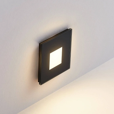 Molto Luce Molto Luce LED vestavné svítidlo nástěnné R68 sklo IP44 SQ, černé