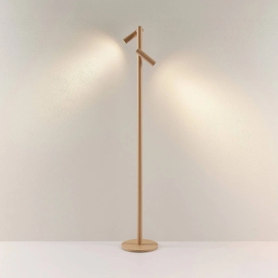 Molto Luce Molto Luce LED nabíjecí stojací lampa Mimo Double F, písková barva, hliník