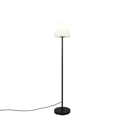 Venkovní stojací lampa černá s bílým odstínem IP65 25 cm - Virginia